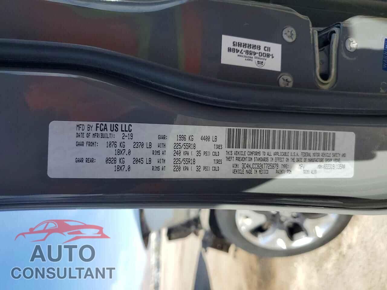 JEEP COMPASS 2019 - 3C4NJCCB2KT725879