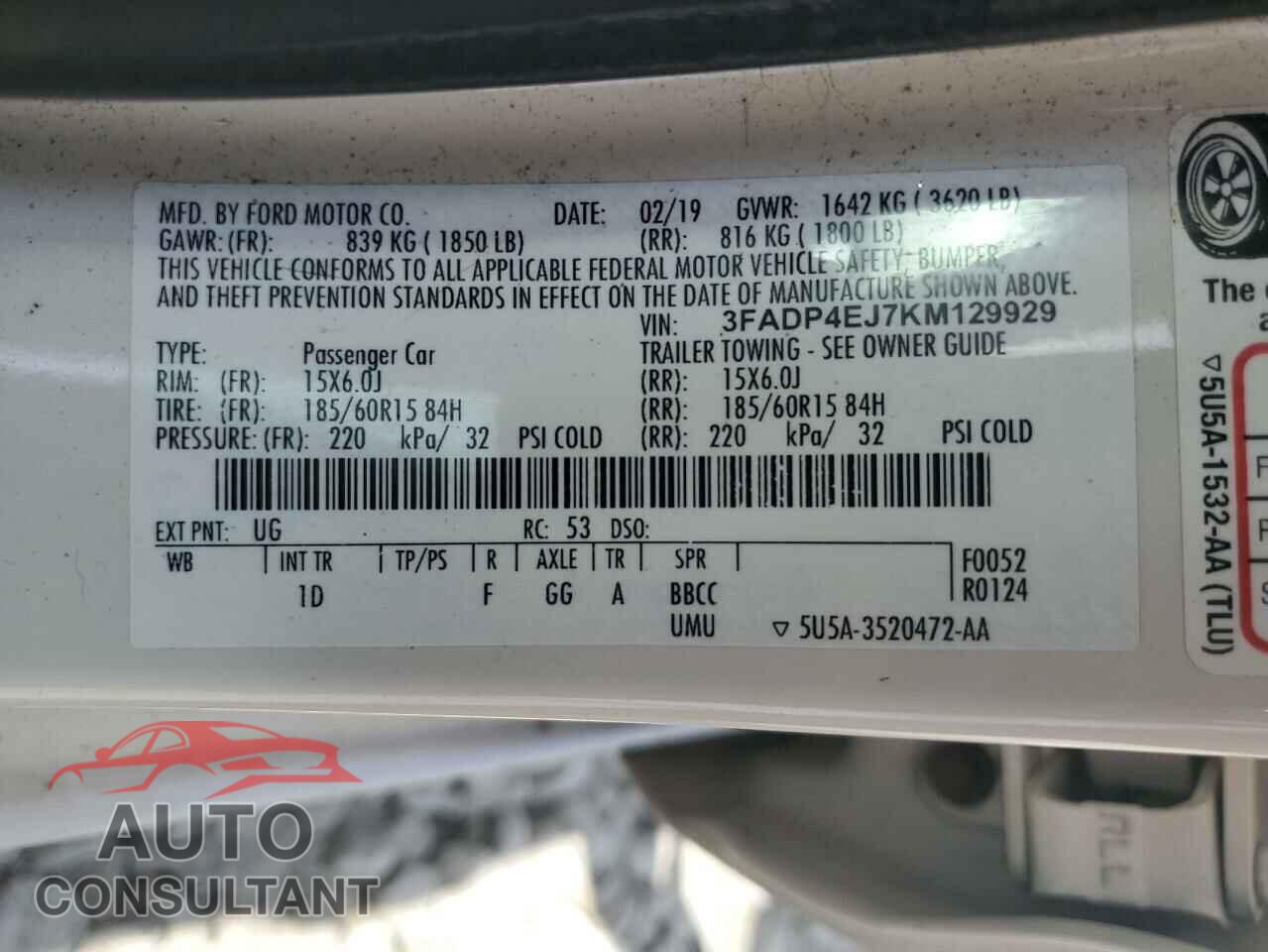 FORD FIESTA 2019 - 3FADP4EJ7KM129929
