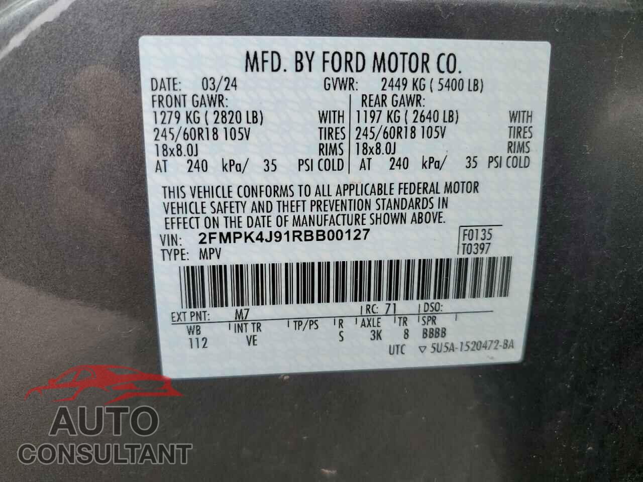 FORD EDGE 2024 - 2FMPK4J91RBB00127