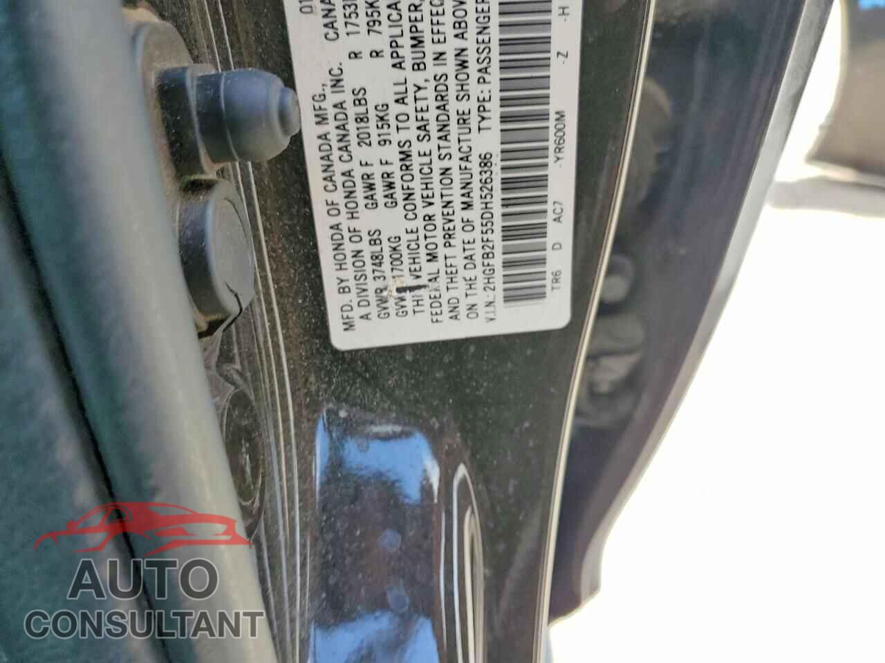 HONDA CIVIC 2013 - 2HGFB2F55DH526386