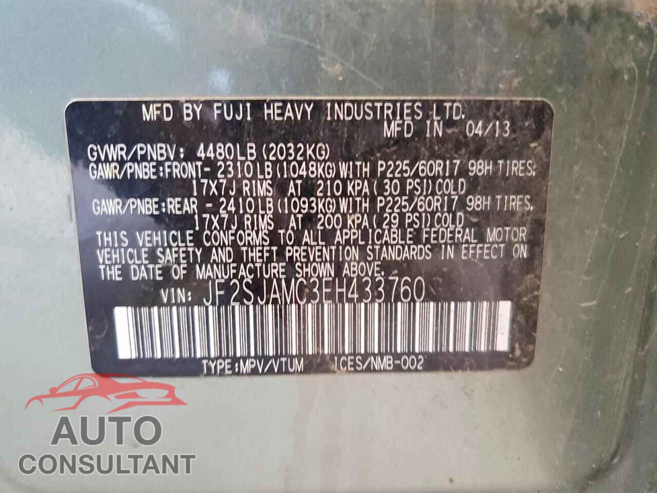 SUBARU FORESTER 2014 - JF2SJAMC3EH433760