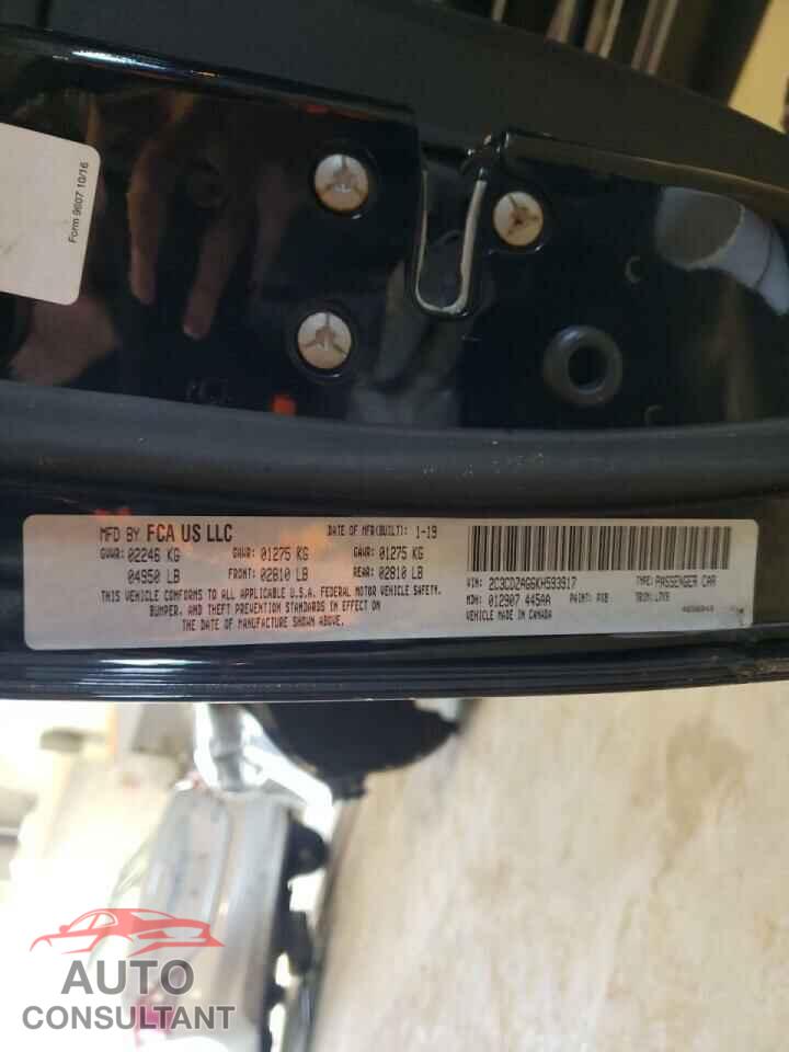 DODGE CHALLENGER 2019 - 2C3CDZAG6KH593917