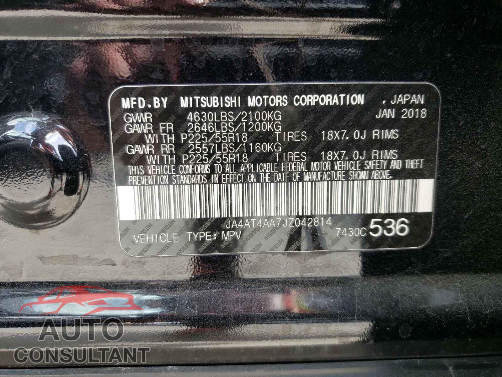 MITSUBISHI ECLIPSE 2018 - JA4AT4AA7JZ042814