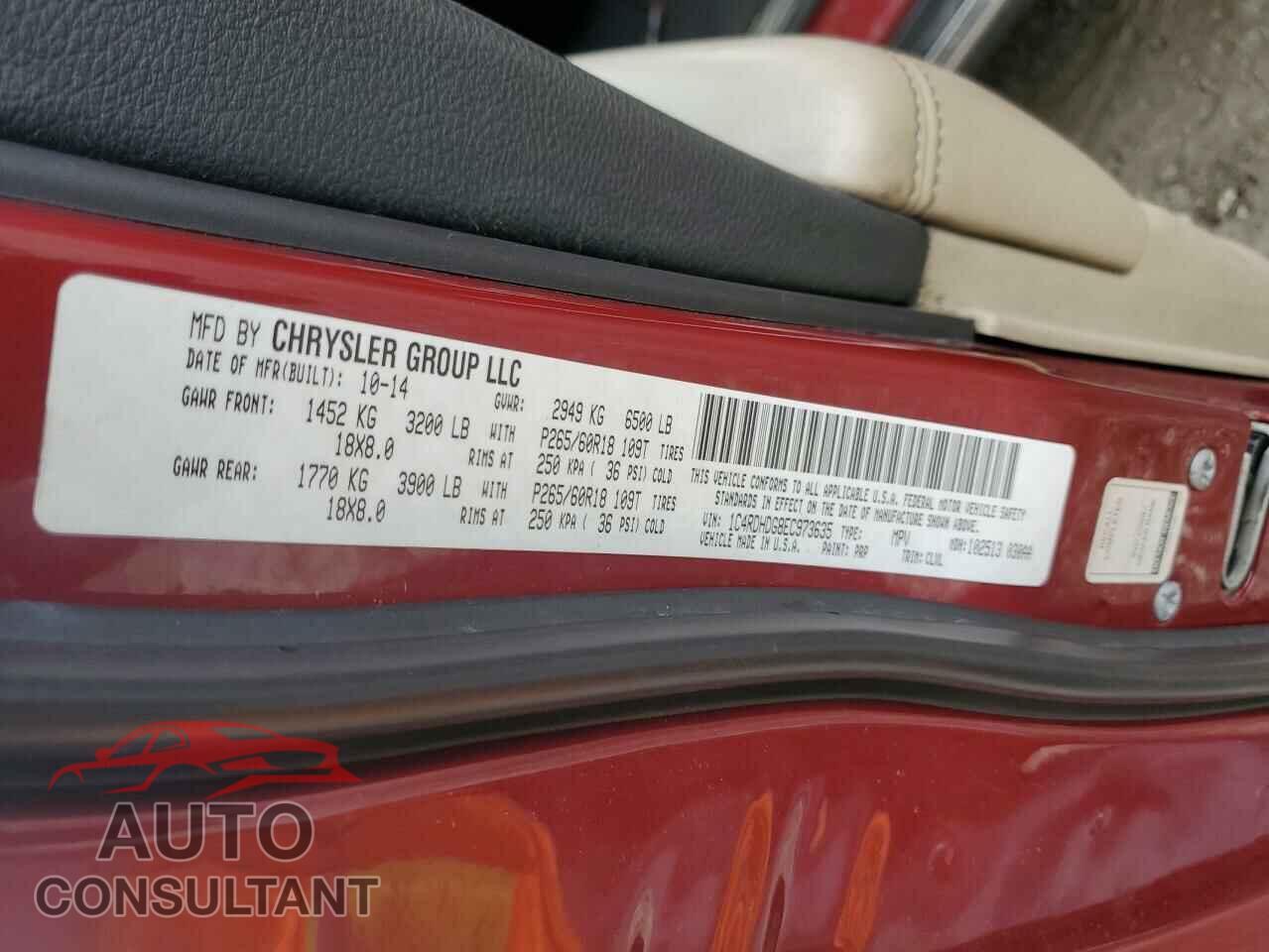 DODGE DURANGO 2014 - 1C4RDHDG8EC973635