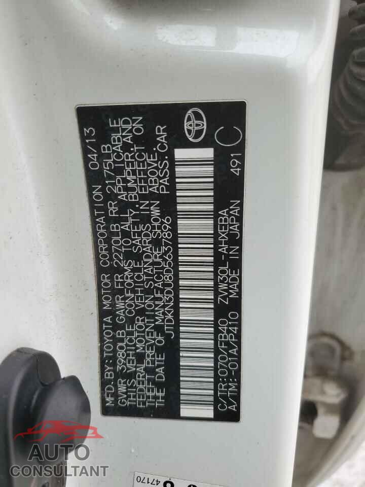 TOYOTA PRIUS 2013 - JTDKN3DU8D5637896