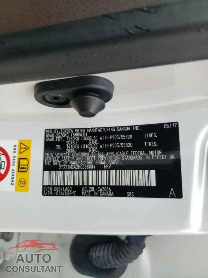 LEXUS RX350 2017 - 2T2ZZMCA2HC066684