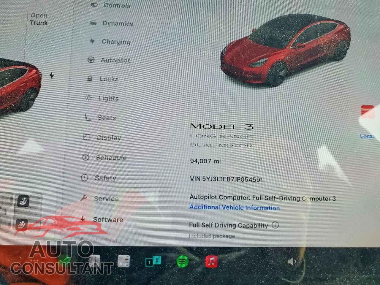 TESLA MODEL 3 2018 - 5YJ3E1EB7JF054591