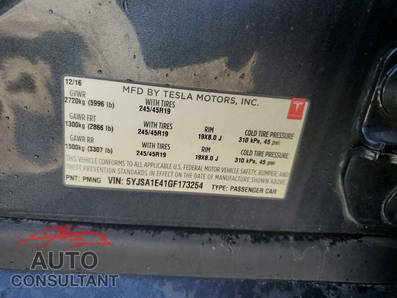 TESLA MODEL S 2016 - 5YJSA1E41GF173254