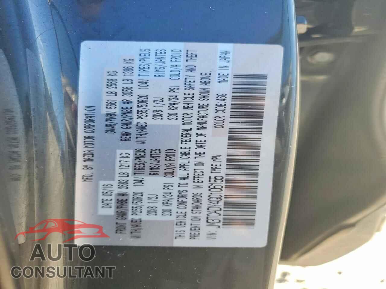 MAZDA CX-9 2016 - JM3TCADY4G0106155