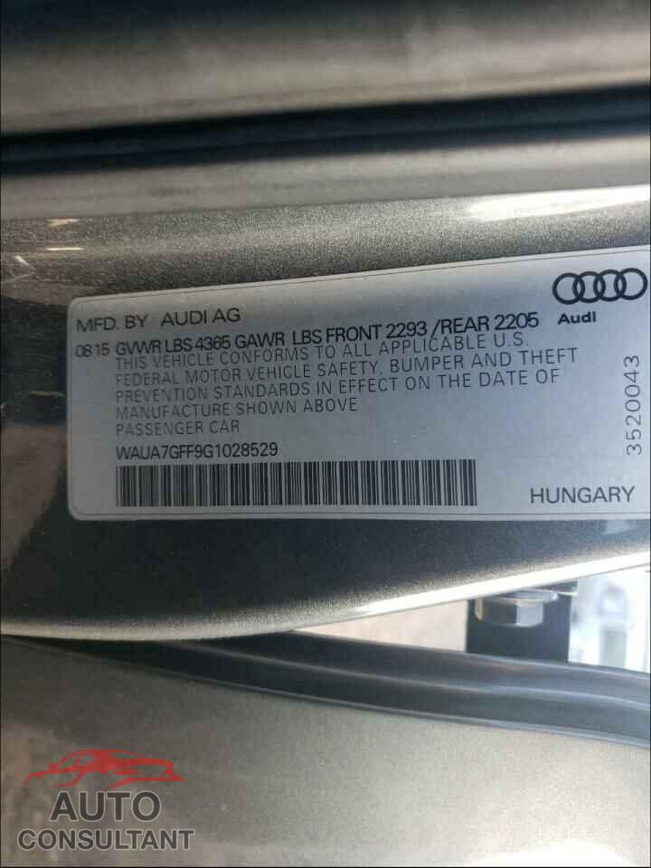 AUDI A3 2016 - WAUA7GFF9G1028529