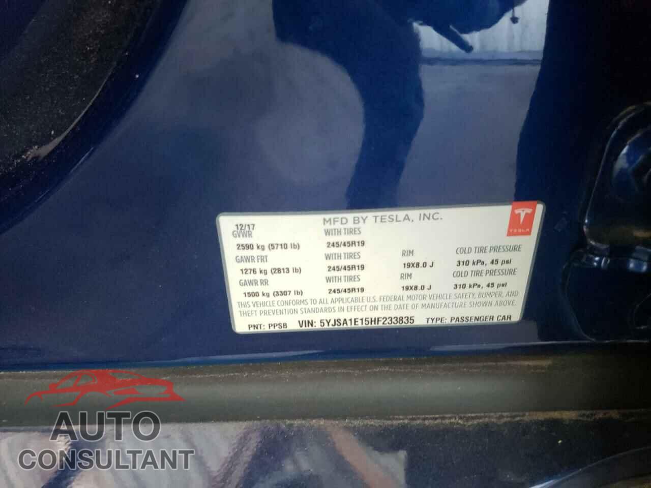 TESLA MODEL S 2017 - 5YJSA1E15HF233835