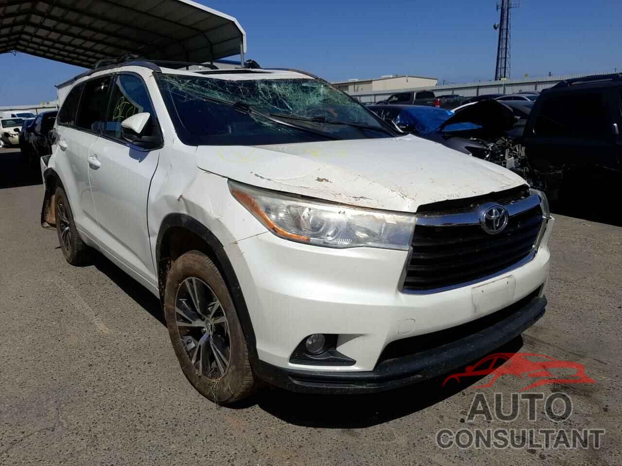 TOYOTA HIGHLANDER 2016 - 5TDJKRFH5GS290534