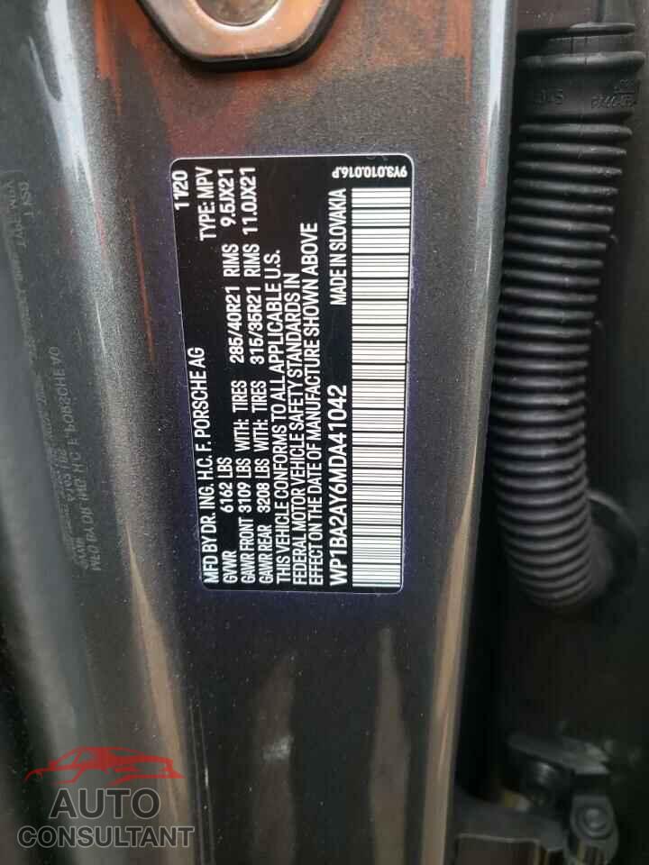 PORSCHE CAYENNE 2021 - WP1BA2AY6MDA41042