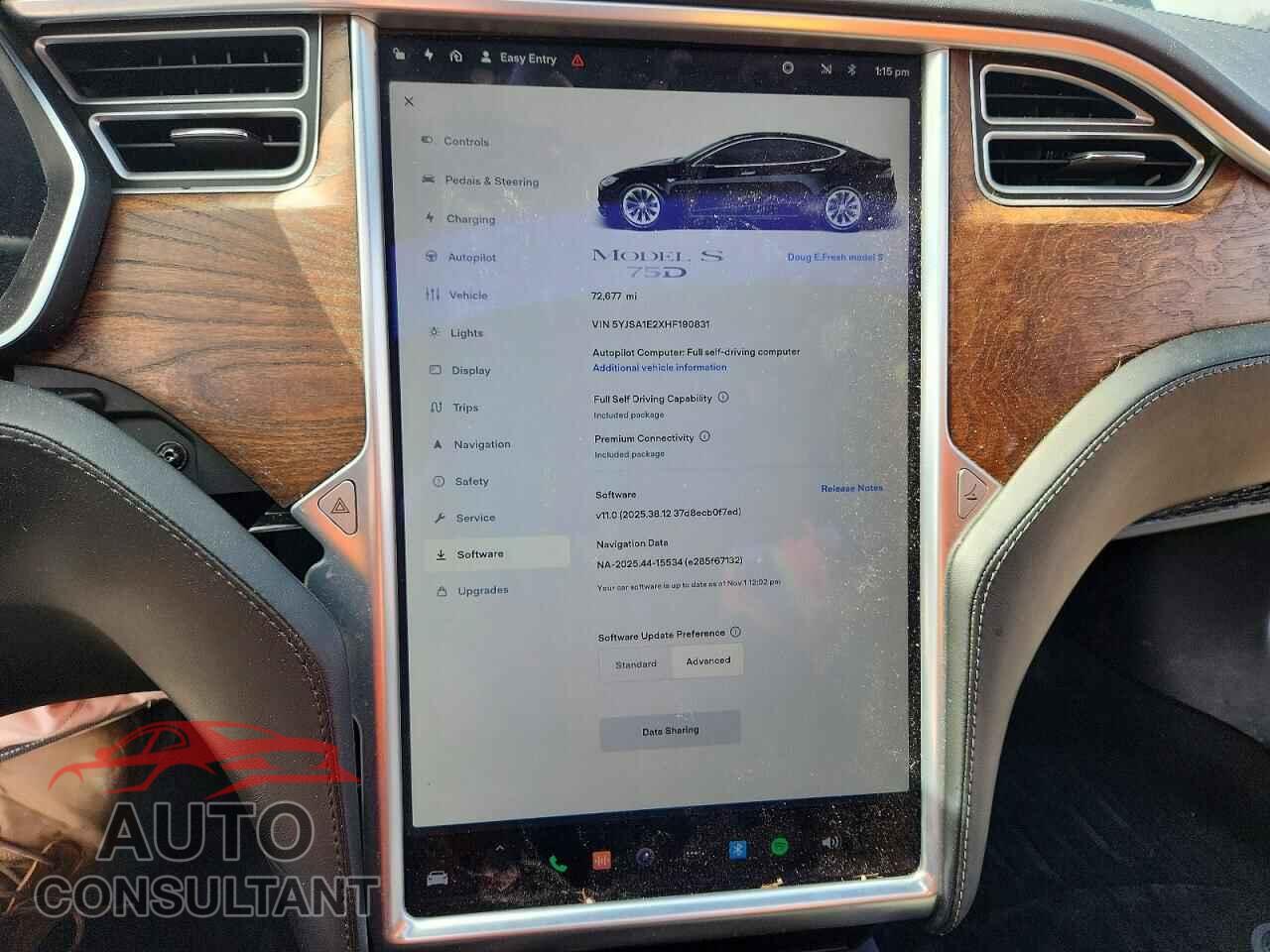 TESLA MODEL S 2017 - 5YJSA1E2XHF190831