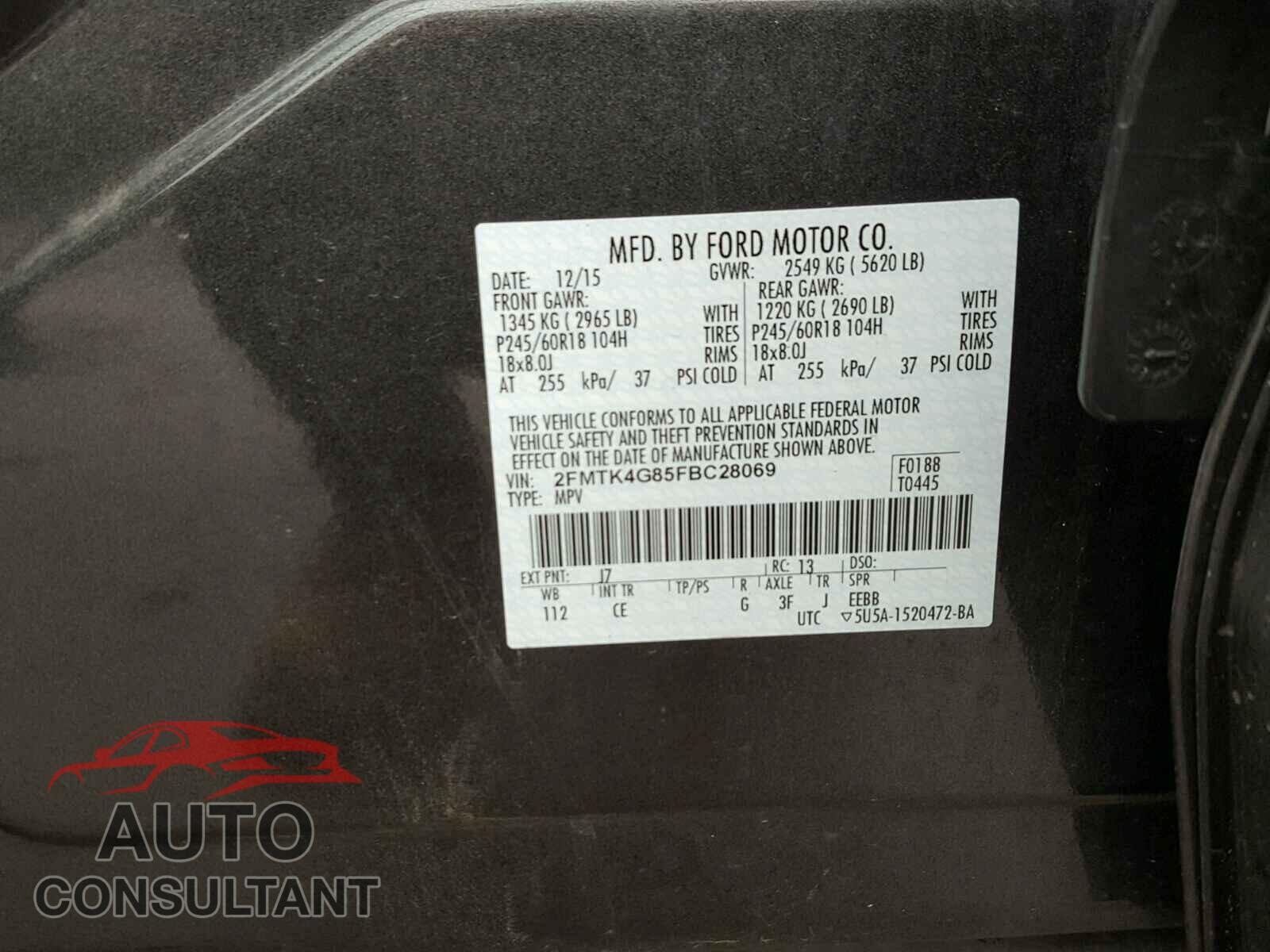 FORD EDGE SE 2015 - 2FMTK4G85FBC28069