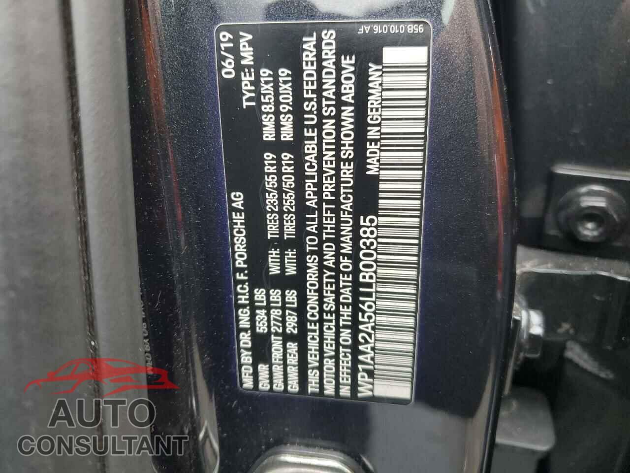 PORSCHE MACAN 2020 - WP1AA2A56LLB00385