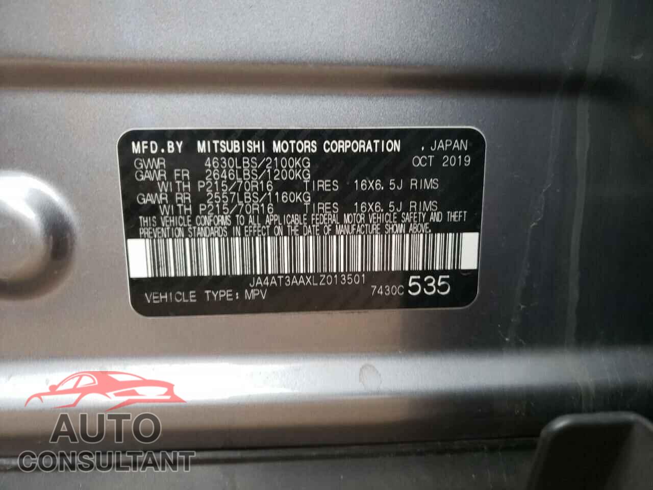 MITSUBISHI ECLIPSE 2020 - JA4AT3AAXLZ013501