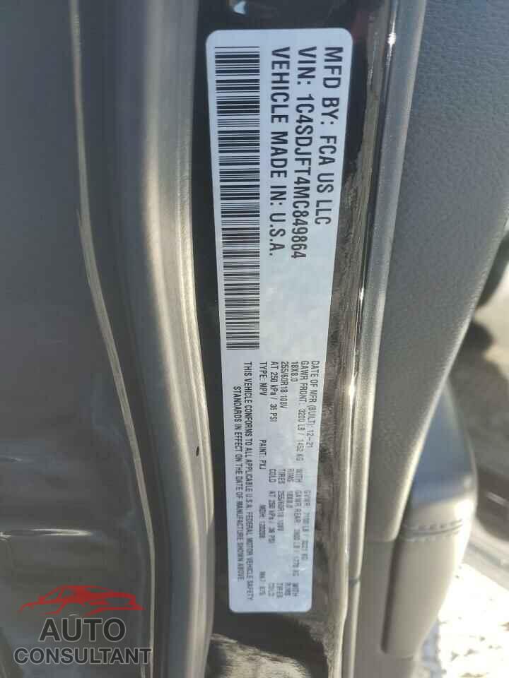 DODGE DURANGO 2021 - 1C4SDJFT4MC849864