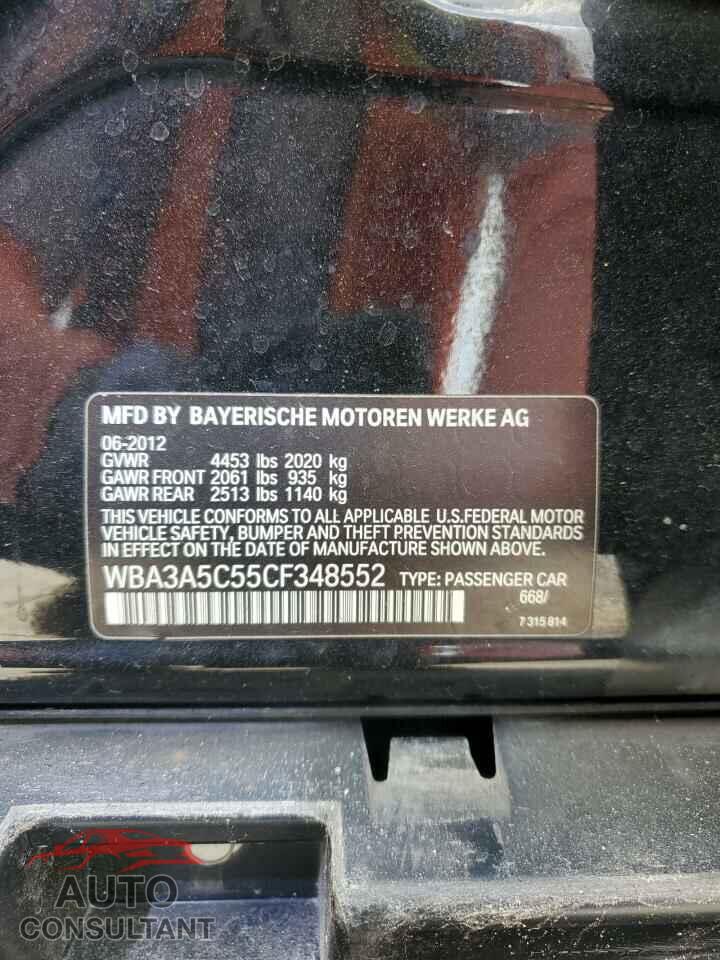 BMW 3 SERIES 2012 - WBA3A5C55CF348552