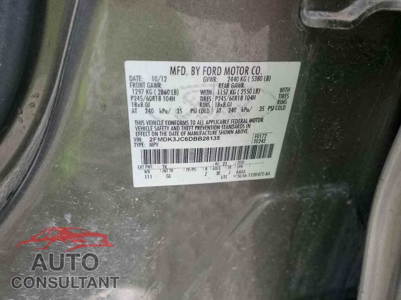 FORD EDGE 2013 - 2FMDK3JC6DBB28135