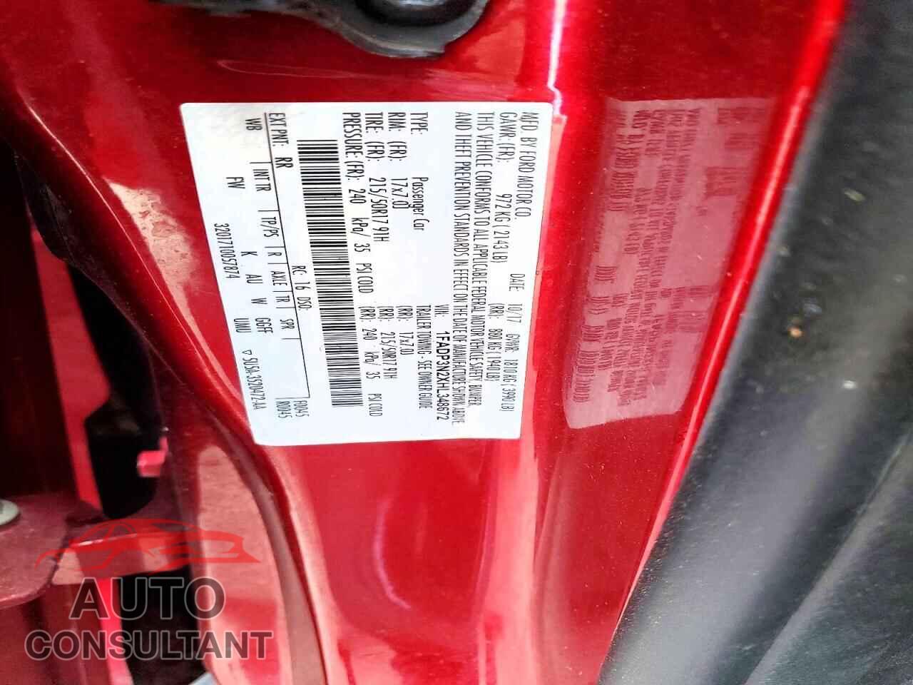 FORD FOCUS 2017 - 1FADP3N2XHL348672