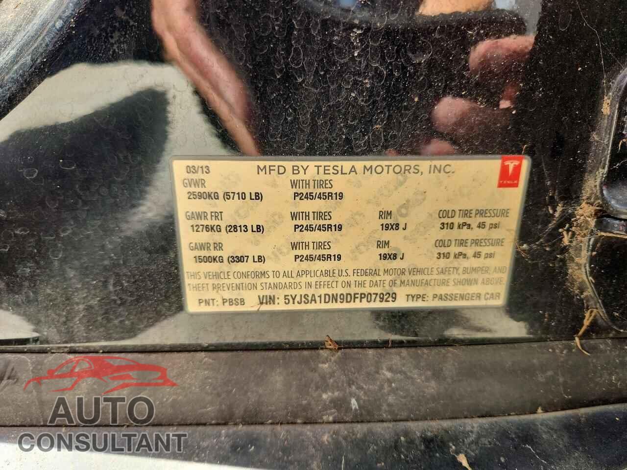 TESLA MODEL S 2013 - 5YJSA1DN9DFP07929