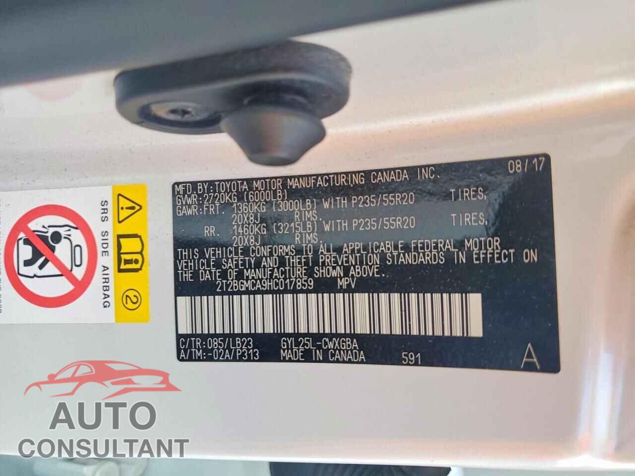 LEXUS RX450 2017 - 2T2BGMCA9HC017859