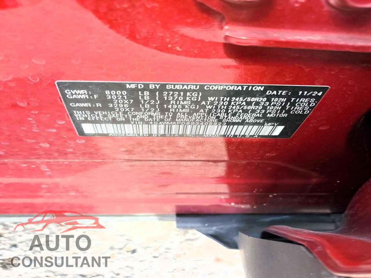 SUBARU ASCENT 2025 - 4S4WMAPD8S3405923