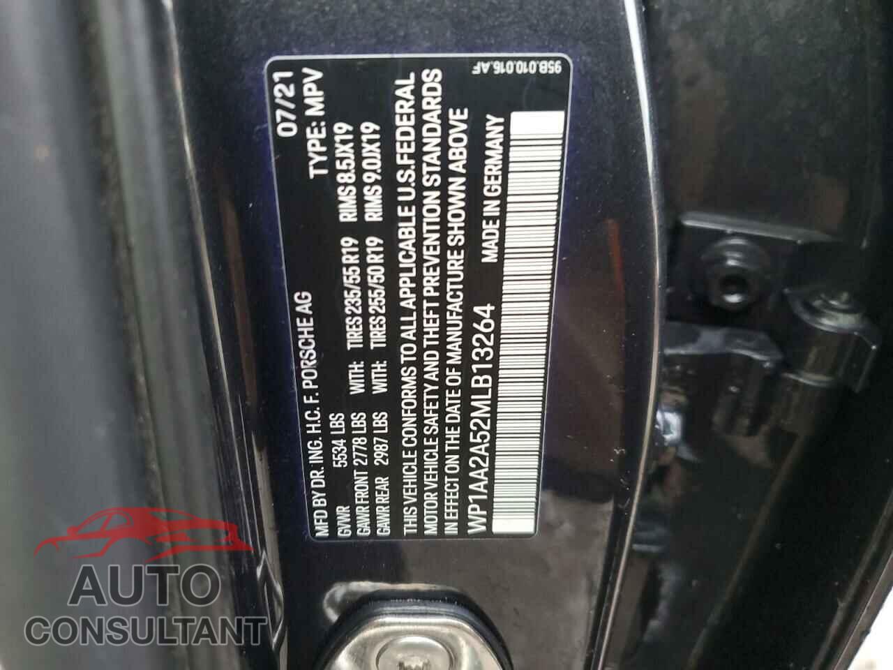 PORSCHE MACAN 2021 - WP1AA2A52MLB13264