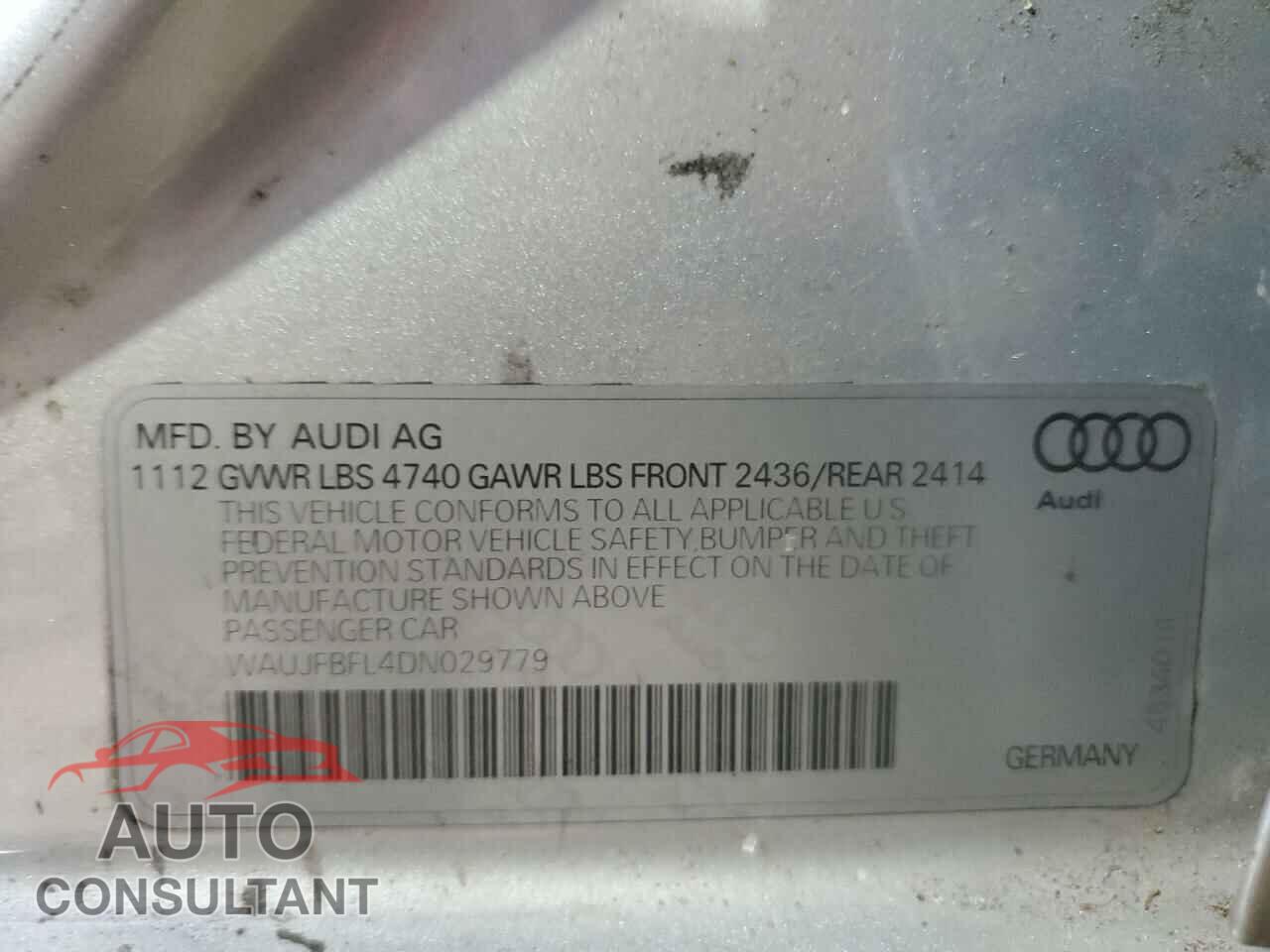 AUDI A4 2013 - WAUJFBFL4DN029779