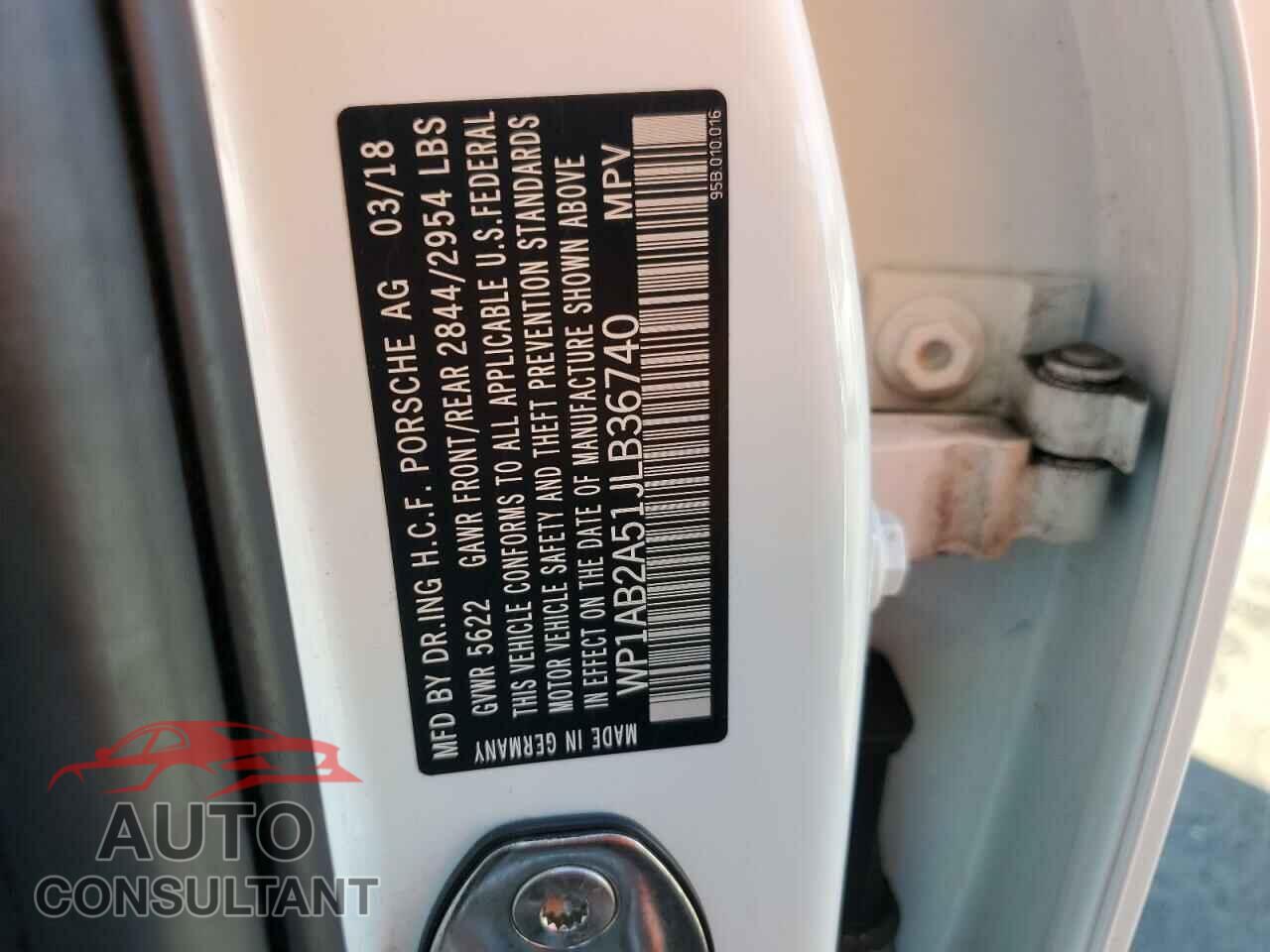 PORSCHE MACAN 2018 - WP1AB2A51JLB36740