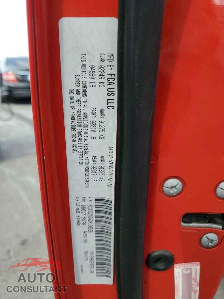 DODGE CHALLENGER 2016 - 2C3CDZAG4GH108326