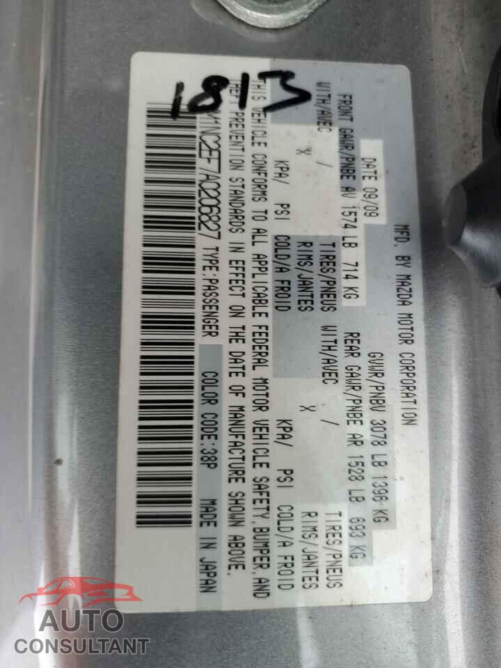 MAZDA MX5 2010 - JM1NC2EF7A0206827