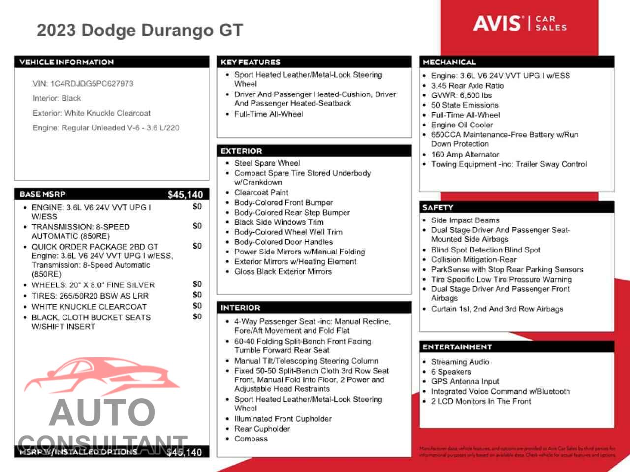 DODGE DURANGO 2023 - 1C4RDJDG5PC627973