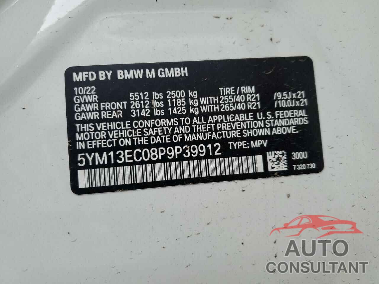 BMW X3 M 2023 - 5YM13EC08P9P39912