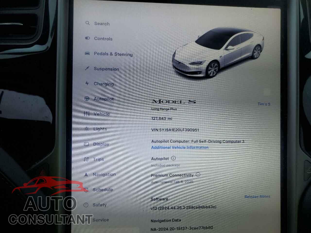 TESLA MODEL S 2020 - 5YJSA1E20LF390951