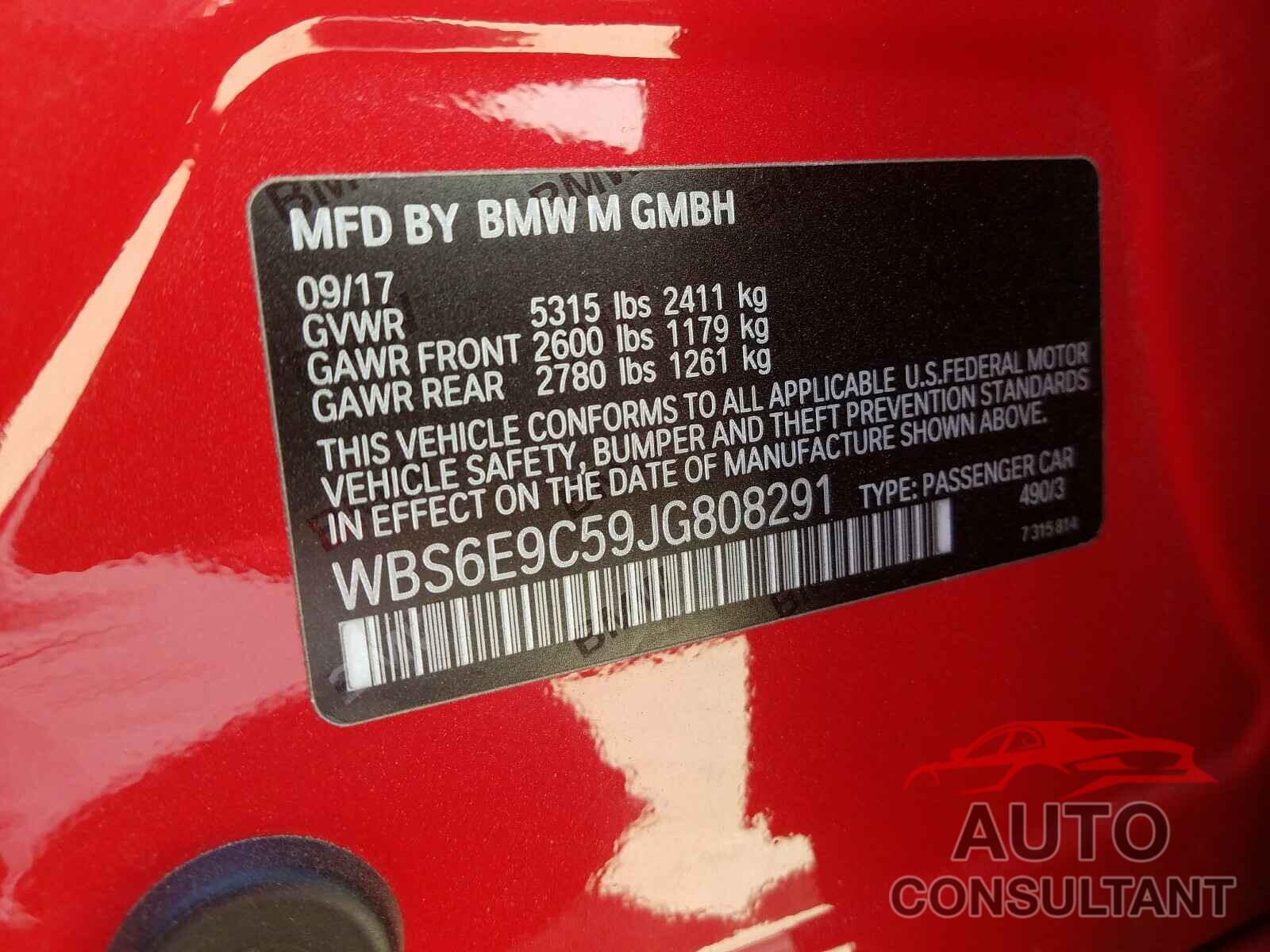 BMW M6 2018 - WBS6E9C59JG808291