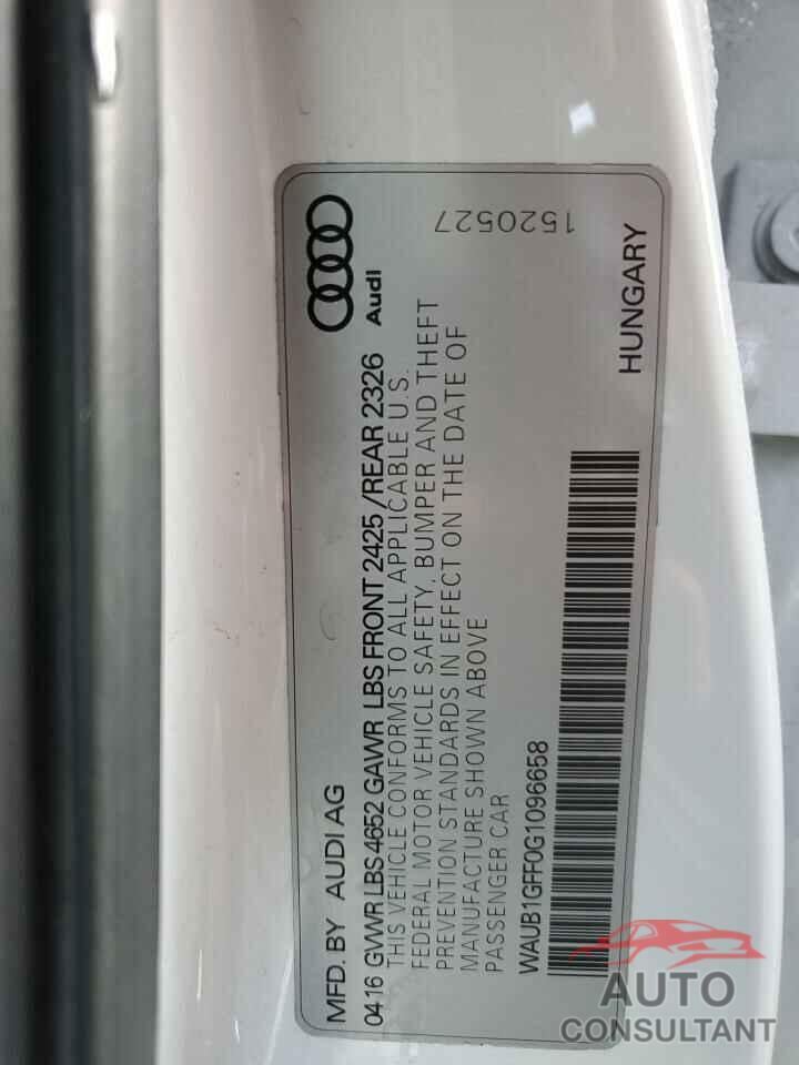 AUDI S3 2016 - WAUB1GFF0G1096658