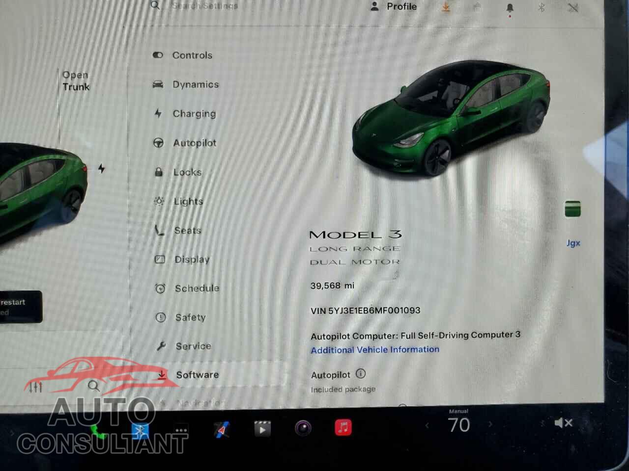 TESLA MODEL 3 2021 - 5YJ3E1EB6MF001093