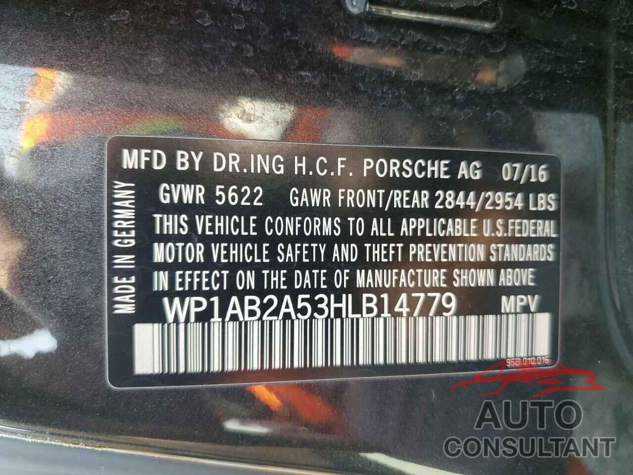 PORSCHE MACAN 2017 - WP1AB2A53HLB14779