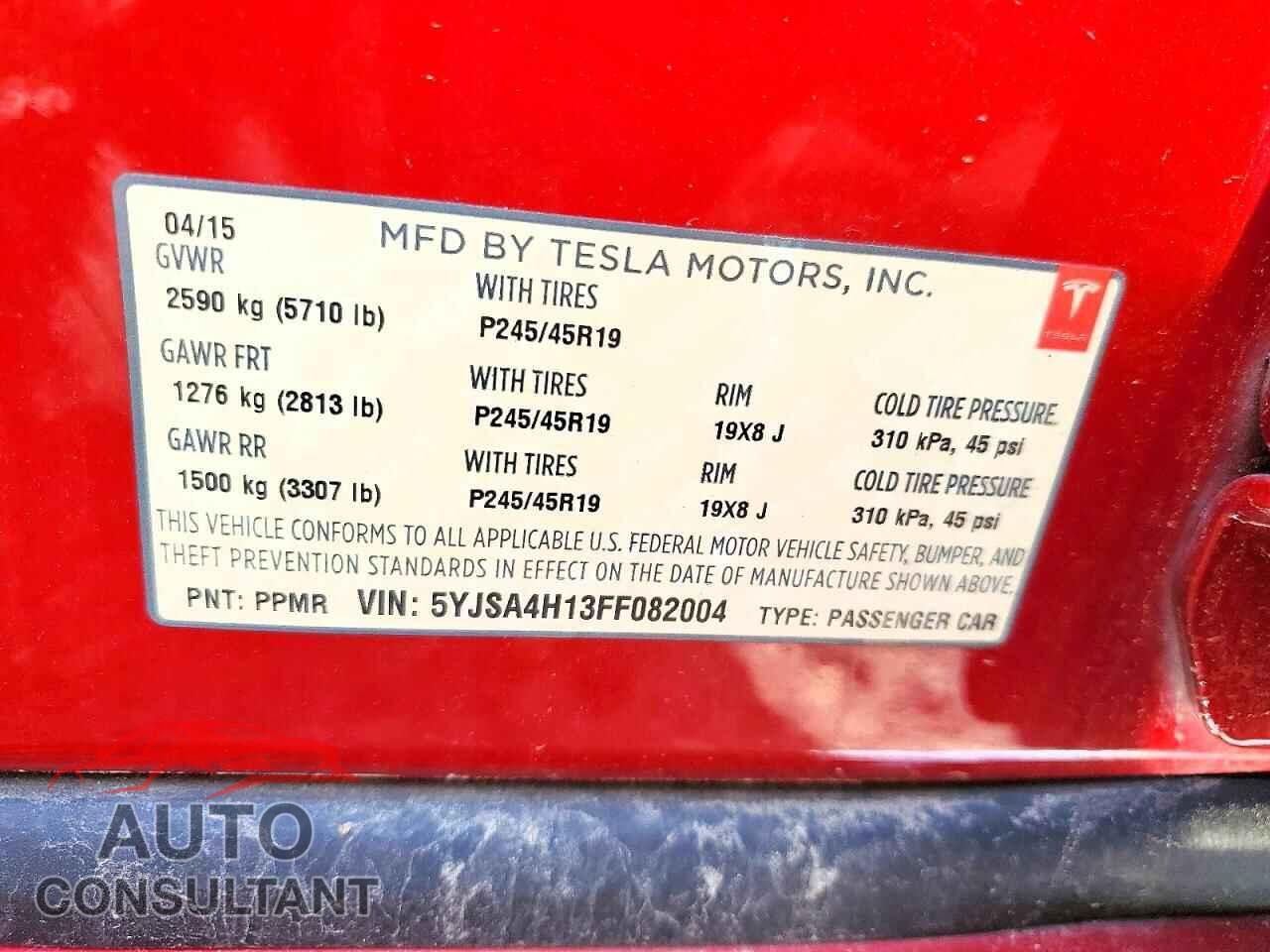 TESLA MODEL S 2015 - 5YJSA4H13FF082004