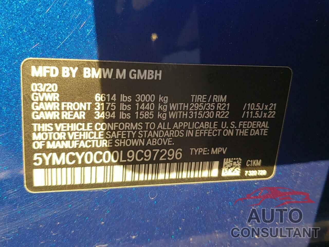 BMW X6 2020 - 5YMCY0C00L9C97296