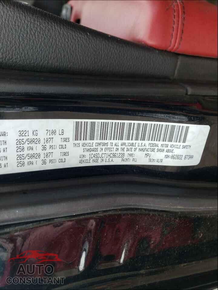 DODGE DURANGO 2017 - 1C4SDJCT1HC961239