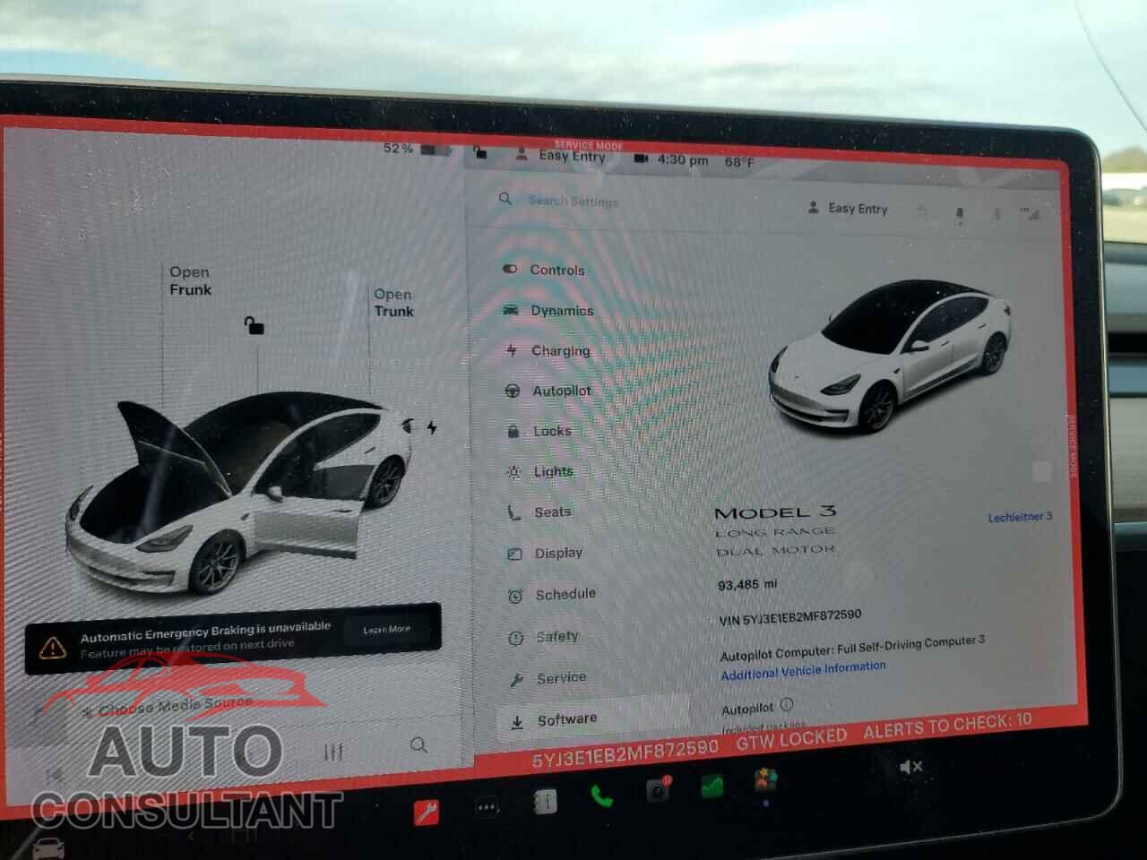 TESLA MODEL 3 2021 - 5YJ3E1EB2MF872590