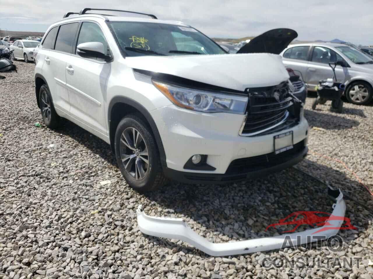TOYOTA HIGHLANDER 2016 - 5TDJKRFH6GS257123