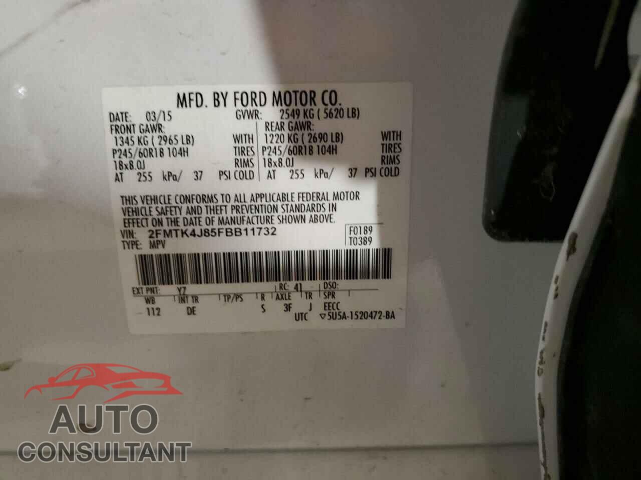 FORD EDGE 2015 - 2FMTK4J85FBB11732