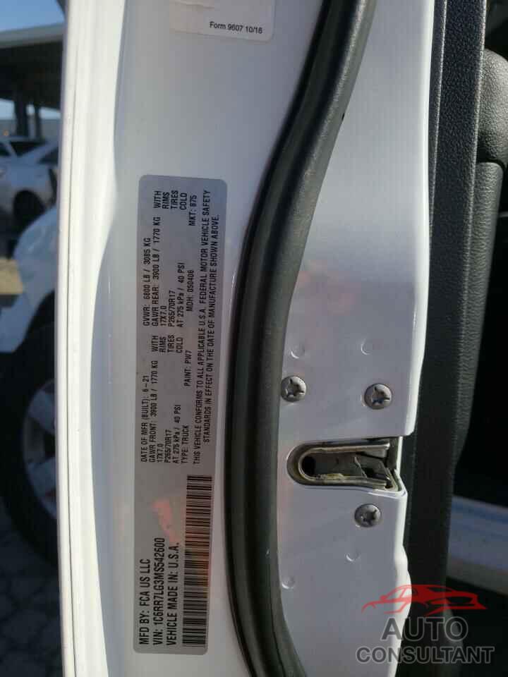 RAM 1500 2021 - 1C6RR7LG3MS542600