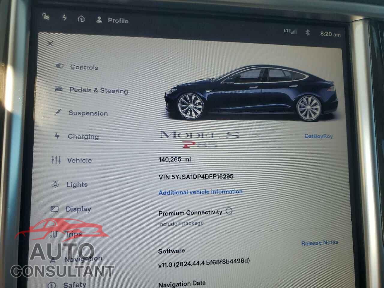 TESLA MODEL S 2013 - 5YJSA1DP4DFP16295