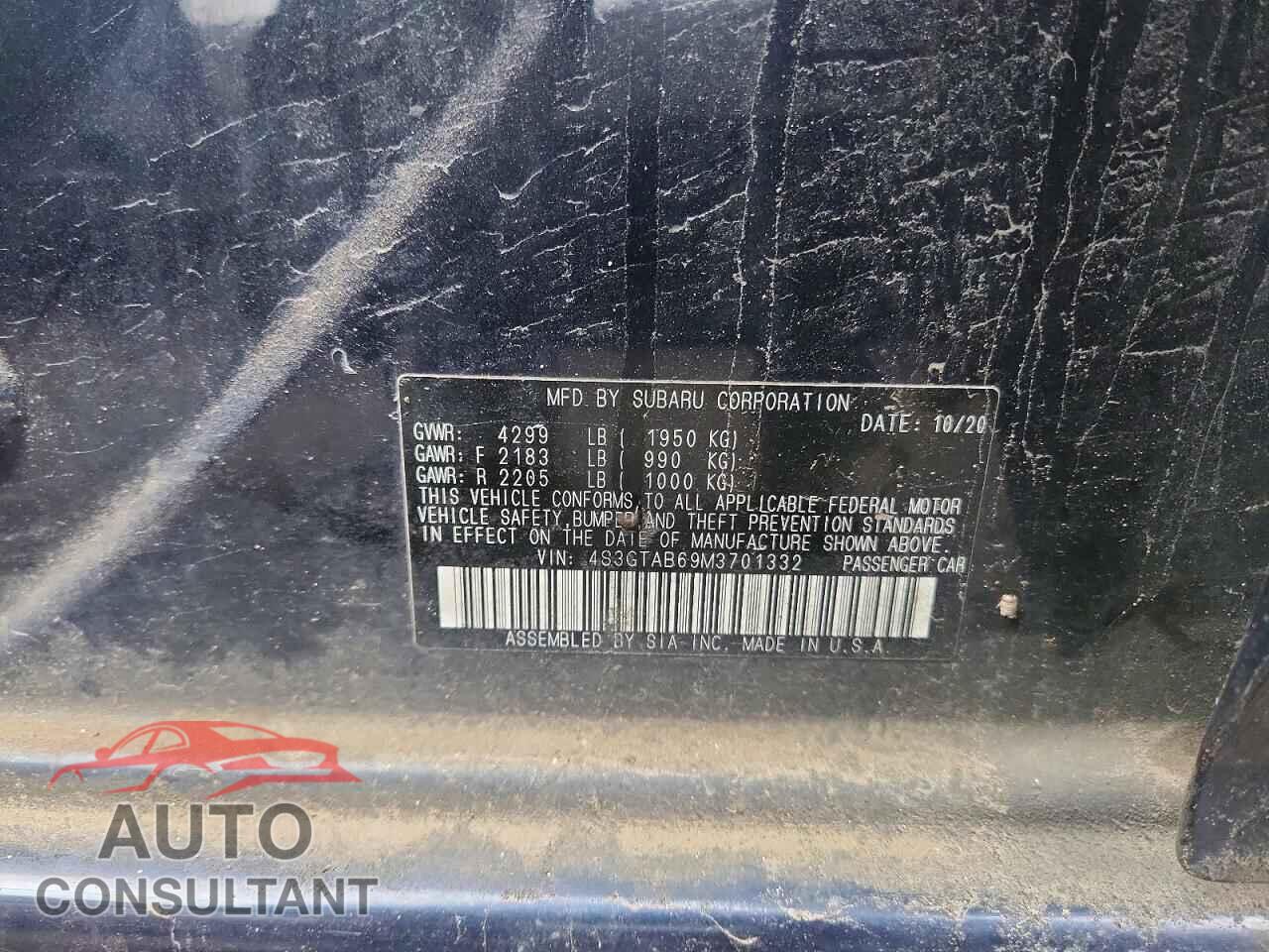 SUBARU IMPREZA 2021 - 4S3GTAB69M3701332