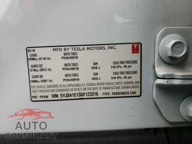 TESLA MODEL S 2016 - 5YJSA1E13GF123316